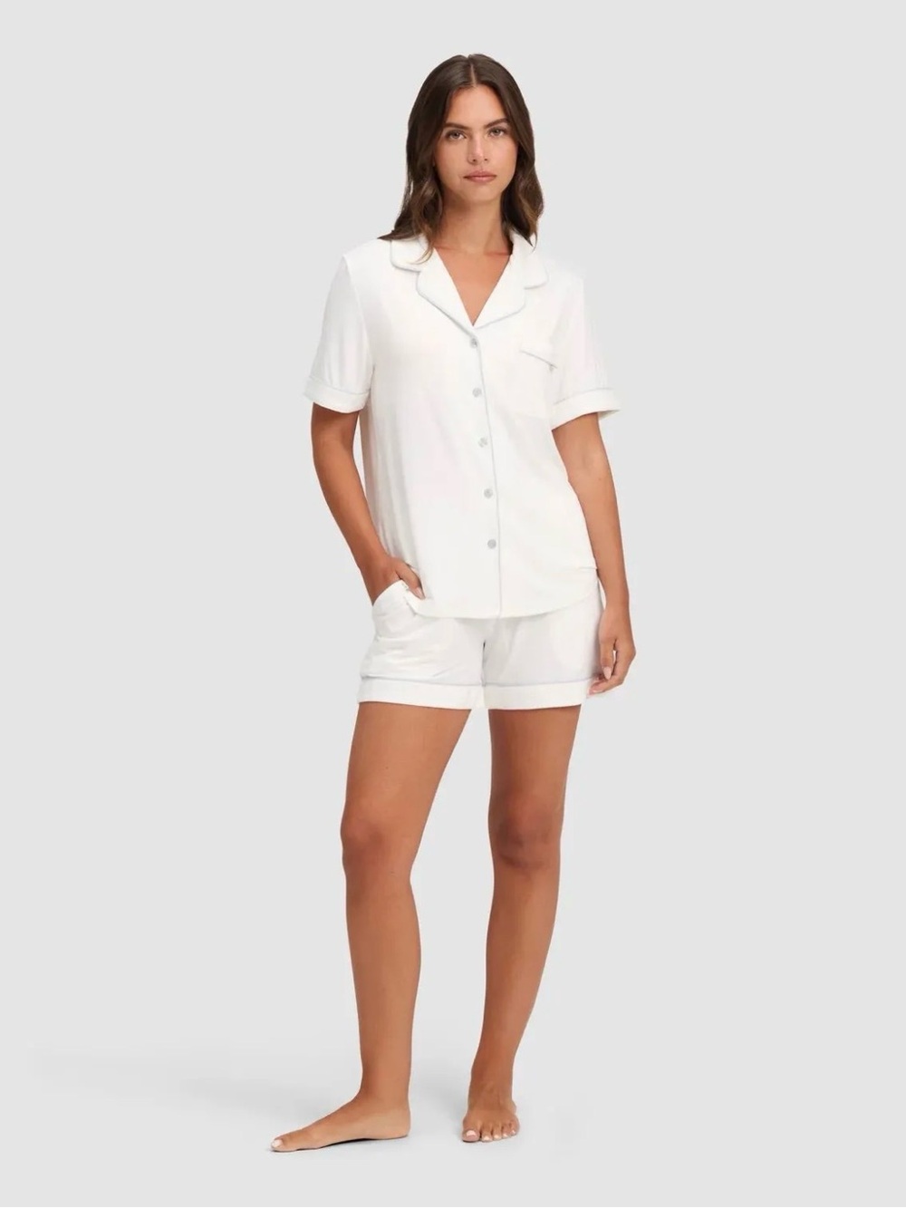 NIP Cozy Earth Women's Bamboo Stretch-Knit Short Sleeve Pajama Set